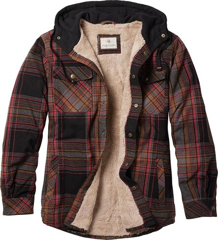 Legendary Whitetails Men's Camp Night Berber Lined Hooded Flannel Shirt Jacket in Saudi Arabia