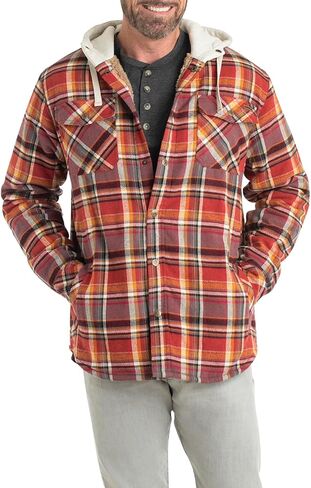 Legendary Whitetails Men's Camp Night Berber Lined Hooded Flannel Shirt Jacket in Saudi Arabia