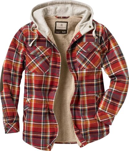 Legendary Whitetails Men's Camp Night Berber Lined Hooded Flannel Shirt Jacket in Saudi Arabia