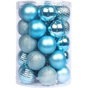 YYCRAFT 34ct Christmas Ball Ornaments 4CM for Xmas Tree Christmas Decorations Shatterproof Hooks Included (Burgundy, S)