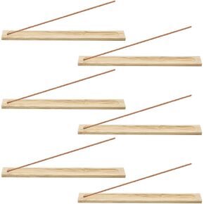 Bamboo Wood Incense Sticks Holder Incense Burner Ash Catcher (6 Pack)