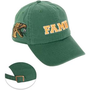 Desert Cactus Florida A&M University Baseball Hat FAMU Rattlers Brimmed Embroirderd Hats Cap Adjustable Cloth Strap Adult (Style D) Green