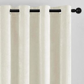 SNITIE Ivory White Chenille Velvet Curtains (52"x96"), Featuring Grommet Thermal Insulated Drapes Ideal for Living Room Bedroom Office - Soft Durable & Light-Filtering Window Treatments (2 Panels)