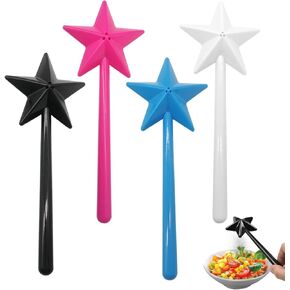 4pcs Star Salt and Pepper Shaker Magic Wands Salt Magic Salt and Pepper Dispenser 3 Holes Salt Dispenser Refillable Spice Tools Kitchen Accessories(COLOR:as shown)