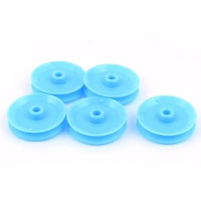 uxcell 5 Pcs Plastic 29mm Diameter 6mm Thickness DIY Gear Band Pulley Blue