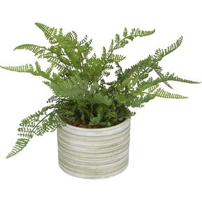 Deco 79 The Novogratz Faux Foliage Snake Artificial Plant with Realistic Leaves and Gold Porcelain Pot, 13" x 11" x 20", Green