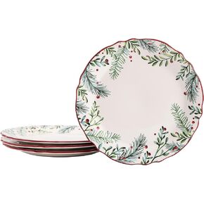 Bico Santa On The Way 11 inch Dinner Plates, Set of 4, for Pasta, Salad, Maincourse, Microwave & Dishwasher Safe