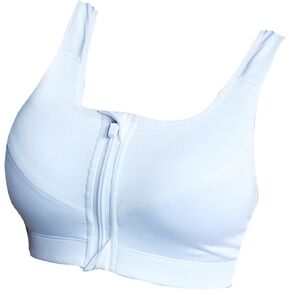 Women's Sleeveless Sports Top Casual Tank Top Cropped Top Front Zip Workout Clothes (White)
