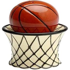 CG 10450 Magnetic Basketball with Net Salt & Pepper Shaker Set, Orange, 2 1/2''x2 1/2''x3''H