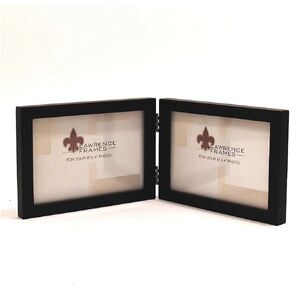 Lawrence Frames Hinged Double (Horizontal) Black Wood Picture Frame, Gallery Collection, 4 by 6-Inch