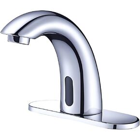 Touchless Bathroom Sink Faucet - Automatic Motion Sensor Faucet - Battery or 110V AC Operated for Commercial Lavatory Bathroom,Chrome