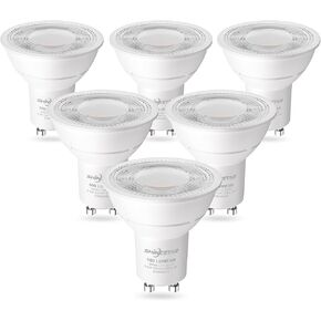 SHINESTAR 6-Pack MR16 LED Bulb, GU10 Base, 5.5W (50W Equivalent), 3000K Warm White, Dimmable Spotlight Bulb