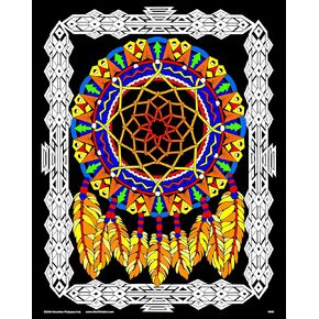 Stuff2Color Dream Catcher - Fuzzy Velvet Coloring Poster For Kids, Toddlers, and Adults - Arrives Uncolored - Great Indoor Coloring Project or Quiet Time Activity