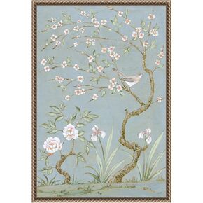 Amanti Art Framed Canvas Wall Art Print (23x33) Spring Mural I Blue by Julia Purinton Float Framed Canvas Art for Wall Decor, Living Room, Bedroom, Bathroom, Kitchen, Office or Business Artwork