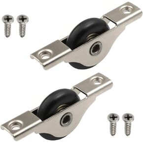 Yinpecly 5Pcs Screen Door Rollers 29mm/1.14" Wheel Dia Sliding Door Window Pulley Nylon Electroplating Single Wheel with Stainless Steel Shell for Sliding Door Window Cabinet Garage Screen Door