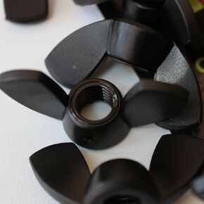 Pack of 20 Black Plastic Acrylic M8 Butterfly, Wing Nuts - Acrylic Plastic Screws, (5/16 in)