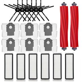 Replacement Parts Compatible with roborock Q5, Q5 Pro,S7, S7 MaxV,Q7 Robot Vacuum Cleaner Parts Accessories 2 Roller Brushes, 6 Side Brushes, 6 dust Bags, 6 Filter cartridges