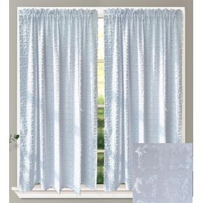GOHD Fashion Plaids Boho Window Curtains Pattern Clipped Yarn Farmhouse 2 Panels Set for Bathroom/Bedroom/Living Room Vintage Chic Textured Drapes(63in,Cream)