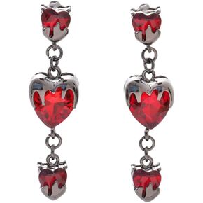 Gothic Dangle Earrings for Women, Hypoallergenic Black Rose Tassel Stud Earrings, Goth Punk Y2k Drop Chain Earrings for Women