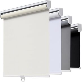 Cordless Roller Shades Blackout Blinds for Windows Room Darkening Rolled Up Shades with Spring System, UV Protection Window Shades Door Blinds for Home and Office (21" W x 72" H, Ivory)