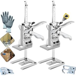 2 Pcs Hand Lifting Jack Tool, 440LB Heavy Duty Furniture Lifter Tool, Lift up to 7.2" Drywall Lifter with 2 Speeds Mode, Cabinet Jacks for Installing Cabinets, Lifting Door Furniture, Home Improvement