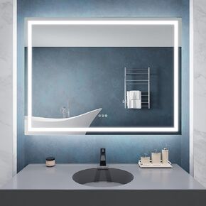 ANZZI Led Mirror for Bathroom 36"x48", Vanity Frameless Mirror with Lights, Adjustable Brightness, LED in Front & Back, Light Bathroom Mirror, Anti-Fog (BA-LMDFX023AL)