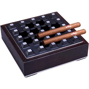Ashtray,Metal&Wood,Desktop Ash Holder for Home Office Decoration Art