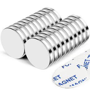MIKEDE Rare Earth Magnets, Super Strong Magnets with Adhesive Backing for Refrigerator, Heavy Duty Magnets Neodymium Magnets for Crafts, Cabinet, Office, DIY, 1.26 inch D x 1/8 inch H - 6 Pack