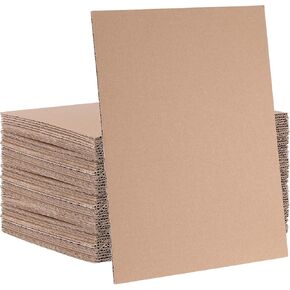 HAKZEON 50PCS 8.5 x 11 Inch Corrugated Cardboard Paper, Cardboard Sheets Inserts, Flat Cardboard Squares Separators, Packing Paper for Mailing, DIY Crafts, Brown