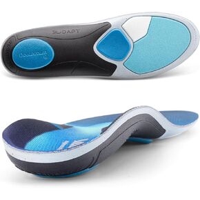 VALSOLE Dynamic Sport Insoles for Running Shoes - 3DDAPT Arch Support Inserts to Help Distribute Rressure, Reducing Fatigue, Boosting Performance - for Men & Women - Detachable Metatarsal Shock Pad