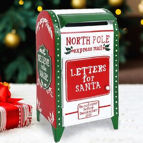BIG FORTUNE Letters to Santa Mailbox North Pole Post Vintage Mailbox Mailbox Letters Decoration Boxes Christmas Farmhouse Decor