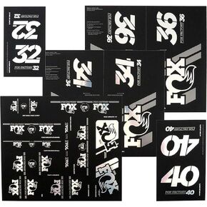 Fox Racing Shox Heritage Fork and Shock Decal Kit Chrome, One Size