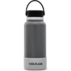 FJULflask Vacuum Insulated Water Bottle 32oz - Stainless Steel Thermo Mug - Wide Mouth Chug Lid Screw Top - Metal Canteen Keeps Hot for 12 & Cold for 24 Hours (Olive)