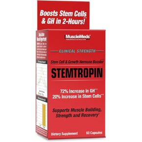 MuscleMeds STEMTROPIN Stem Cell & Growth Factor Booster, Natural Supplement for Performance Enhancement & Anti-Aging, Muscle Building and Recovery, 60 Veggie Capsules