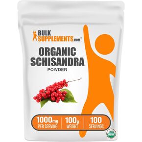 BulkSupplements.com Organic Schisandra Powder - Schisandra Supplement, Schisandra Organic Powder - from Schisandra Berry, Gluten Free - 1000mg per Serving, 500g (1.1 lbs) (Pack of 1)