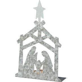 Primitives by Kathy Metal Shelf Sitter, Nativity, 5" x 8"