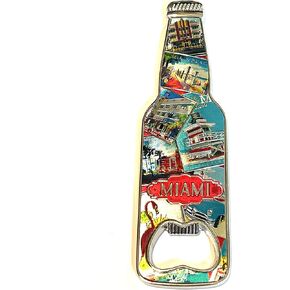 SUREG Florida Fridge Magnet Bottle Opener - Various designs Retro Collage Collectible Souvenir Bottle Opener 1 Item (Miami Retro Collage) in Kuwait