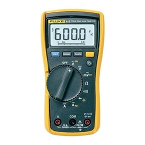 Fluke 115 Digital Multimeter, AC/DC Current to 10 A and Measures AC/DC Voltage to 600 V Measures Resistance and diodes in Offices, Schools, Commercial Buildings, Industries, Factories, etc.