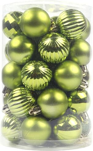 YYCRAFT 34ct Christmas Ball Ornaments 4CM for Xmas Tree Christmas Decorations Shatterproof Hooks Included (Burgundy, S) in Saudi Arabia