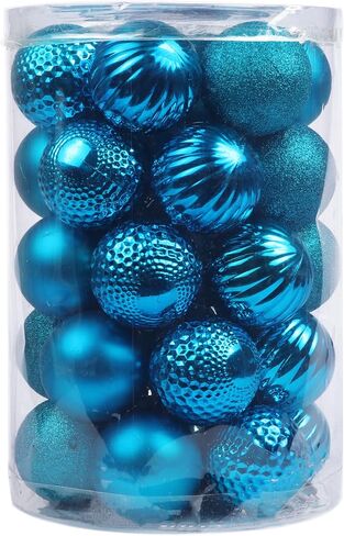 YYCRAFT 34ct Christmas Ball Ornaments 4CM for Xmas Tree Christmas Decorations Shatterproof Hooks Included (Burgundy, S) in Saudi Arabia