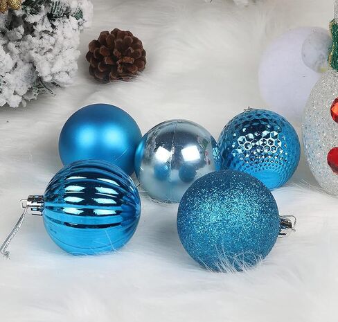 YYCRAFT 34ct Christmas Ball Ornaments 4CM for Xmas Tree Christmas Decorations Shatterproof Hooks Included (Burgundy, S) in Saudi Arabia