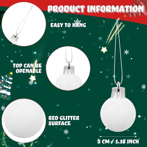 60 Pcs 1.18 inches Yellow Christmas Ball Christmas Tree Ornaments Christmas Tree Pendants Xmas Shiny Balls Baubles Set for Christmas Tree Hanging Wreath Garland Decorations（Yellow） in Kuwait