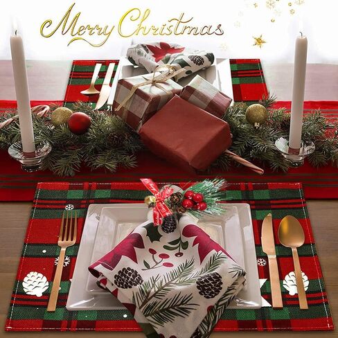 مجموعة حلقات مناديل عيد الميلاد المكونة من 12 حلقة، حلقات منديل ريفية مصنوعة يدويًا من أكواز الصنوبر والتوت، حامل حلقة منديل لديكور طاولة عيد الميلاد وحفلات الزفاف الشتوية in Kuwait