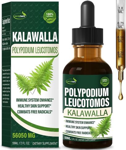 Polypodium leucotomos (Kalawalla Root) Immune Support Drops, Natural Kalawalla Herb Extract Immunity Boost Supplement for Improves Skin Health. Calaguala para Proteger la Piel. 2oz in Saudi Arabia