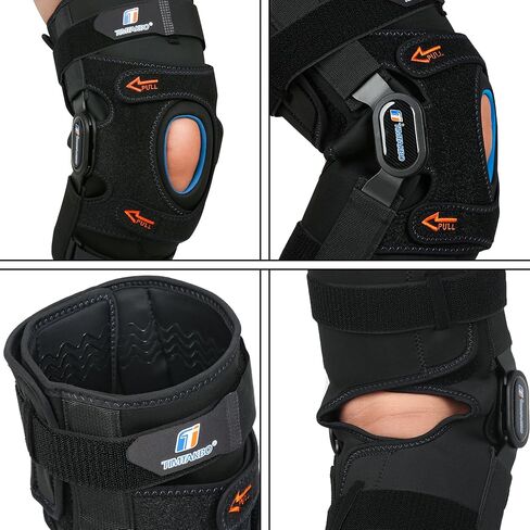 T TIMTAKBO Higned Knee Brace with Side Stabilizers,Knee Brace for Men/Women with Dual Removable Metal Hinges,Patellar Pad Knee Support with Strong Stability for Joint Pain Relief,Arthritis,Meniscus in Kuwait