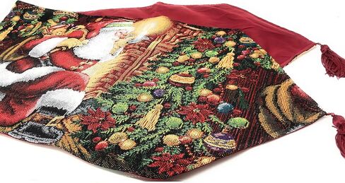 Tache Home Fashion Hang My Stockings by The Fireplace Christmas Holiday Festive Woven Decorative Tapestry Table Runners, 13x72 in Saudi Arabia