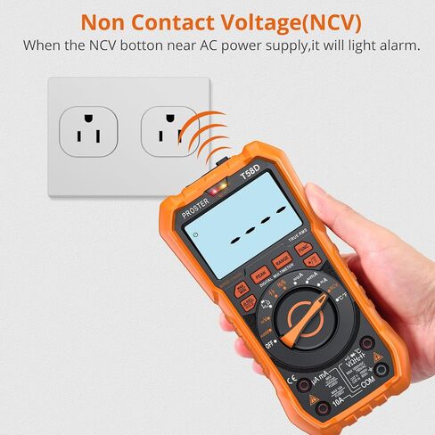 Proster Digital Multimeter 6000 Counts TRMS Auto Range NCV Detector DC AC Voltage Current Meter Temperature Capacitance Resistance Diode Continuity Tester in Saudi Arabia