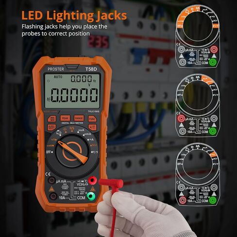 Proster Digital Multimeter 6000 Counts TRMS Auto Range NCV Detector DC AC Voltage Current Meter Temperature Capacitance Resistance Diode Continuity Tester in Saudi Arabia
