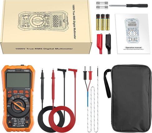 Proster Digital Multimeter 6000 Counts TRMS Auto Range NCV Detector DC AC Voltage Current Meter Temperature Capacitance Resistance Diode Continuity Tester in Saudi Arabia
