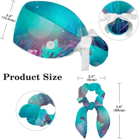 Work Caps Bouffant Surgical Cap with Hair Tie Cow Skin Print Pink Ponytail Holder Tie Back Scrub Hat in Saudi Arabia